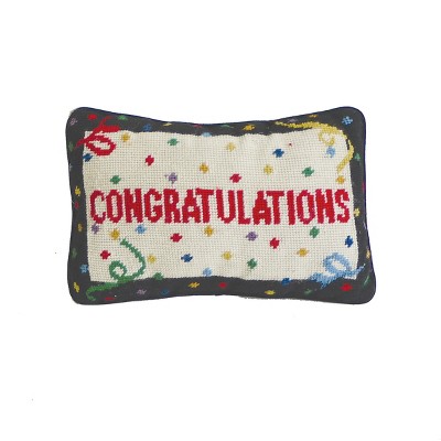 C&F Home 8" x 12" Congratulations Needlepoint Throw Pillow