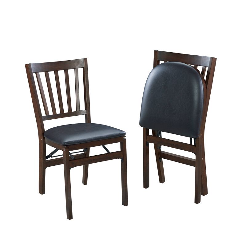Set of 2 School House Folding Chair Espresso Brown - Stakmore, 3 of 8