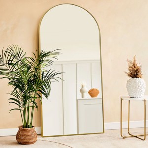 71"Hx31"W Large Arch Mirror Full Length,Arched Mirror Oversize Rectangle With Arch-Crowned Top With Aluminum Frame Leaning Floor Mirrors-The Pop Home - 1 of 4