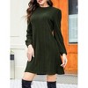 Women's  Knit Sweater Bodycon Dress Long Sleeve O Neck Midi Dress with Belt - 2 of 4