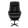 Acme,Labonita Accent Chair Swivel & Ottoman, Black Top Grain Leather & Black Finish - 3 of 4