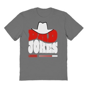 Rerun Island Men's Dad Jokes Loading Red Short Sleeve Graphic Cotton T-Shirt - Charcoal L - 1 of 3