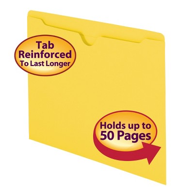 Smead File Jacket, Reinforced Straight-Cut Tab, Flat-No Expansion, Letter Size, 100 per Box