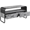 CAVINAS Industrial Style TV Stand with Metal Frame and Cabinets Entertainment Center with Storage - 3 of 4