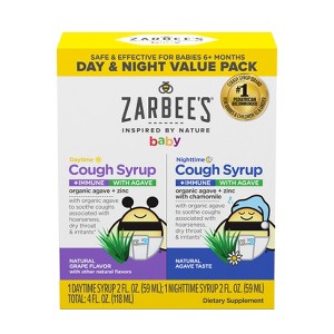Zarbee's Childrens' Baby Cough + Immune Syrup with Agave Day/Night - Agave Syrup - 4 fl oz - 1 of 4