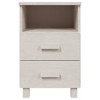 vidaXL Nightstand Storage Bedside Cabinet Nightstand with 2 Drawers Pine Wood - White Set of 2 - 4 of 4