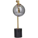 19" x 6" Metal Orb Desk Lamp with Marble Base Silver - Olivia & May