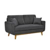2-Seater Corduroy Mid-Century Sofa with Flared Arms, Solid Wood Frame and 2 Throw Pillows for Apartment or Small Living Room - 3 of 4