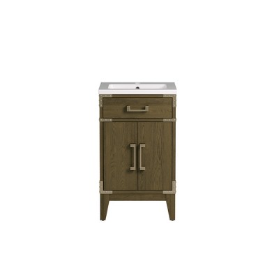 Cesicia Black Oak Cabinet with Solid Wood Frame, Carb P2 Plywood Body, 2 Drawers, and Soft-Closing Hardware