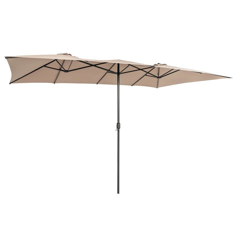Costway 15FT Double-Sided Patio Market Umbrella Large Crank Handle Vented Outdoor Twin, 1 of 11
