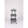 DOMETOUR 3 Tier Small Rolling Cart Metal Utility Storage Organizer Kitchen Trolley Bathroom Laundry Room Bar Office Shelves - 3 of 4