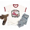 Simply Sage Market Women's Christmas On The Farm Barn Short Sleeve Ringer Tee - image 2 of 3