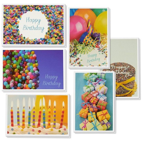 48 Pack Happy Birthday Cards Assortment With Envelopes 6 Designs Blank Inside Bulk Box Set For Kids Employees Clients Women Men 4 X 6 Inches Target