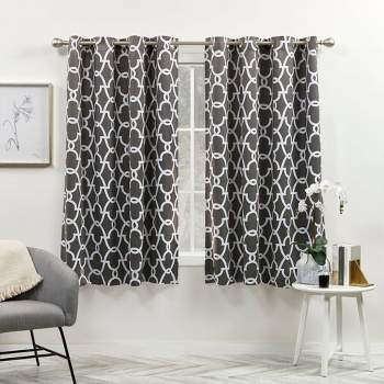 2pk 52"x84" Room Darkening Gates Sateen Woven Curtain Panels Dark Gray - Exclusive Home: Insulated, Thermal, Living Room, UV Protection