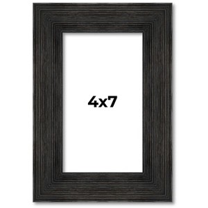 PosterPalooza | 4x7 Wide Barnwood Picture Frame, UV Acrylic, 6 Finishes - Grey, Brown, White, and Black - 1 of 4