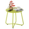 VECELO Patio Outdoor Side Snack Table, Small Round Anti-Rust Metal Style Desk for Garden or Balcony - 2 of 4