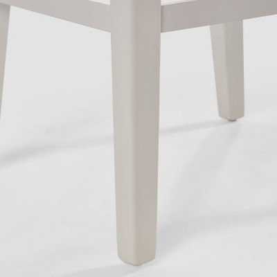 Set of 2 White Wooden Farmhouse Counter Stools