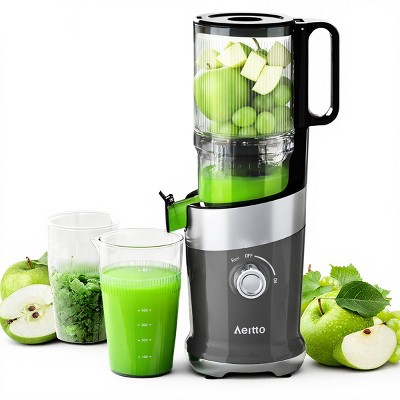 Aeitto Slow Juicer Machines, 4.9" Extra Large Feed Chute Cold Press Juicer for Whole Fruits and Vegetables & Easy Clean