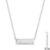 Steeltime 24" romantic detail stainless steel id bar necklace with "love conquers all" saying. - 3 of 4