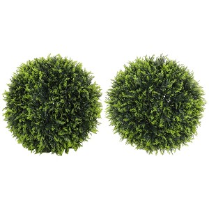 Aghana Digitals 2-Pack 17.7" UV-Protected Artificial Cedar Topiary Balls with 680 Leaves for - 1 of 4