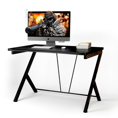 Costway Gaming Desk Home Office Pc Computer Desk W/led Lignt&gaming Handle  Rack : Target