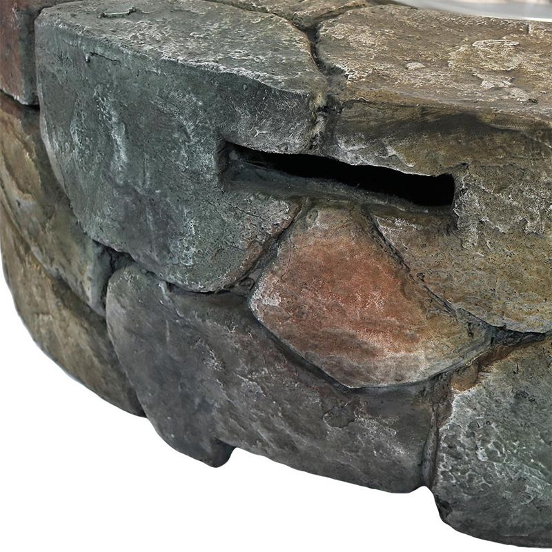 Sunnydaze Outdoor Cast Stone Propane Gas Fire Pit Heater Kit with Lava Rocks - 30" Diameter, 5 of 15