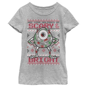 Girl's Monsters Inc Mike Wazowski Holidays T-Shirt - 1 of 4