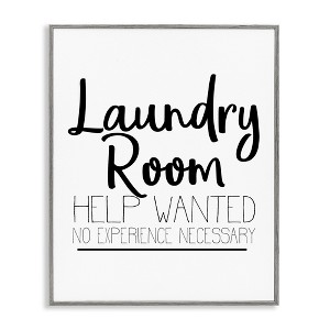 Stupell Industries Help Wanted Laundry Room Sign Bold Black White, 14" x 11" - 1 of 4