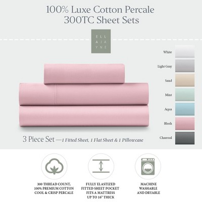 Ella Jayne 100% Cotton Percale Cool and Crisp Deep Pocket Sheet Set