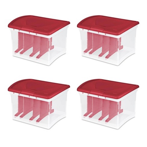 Sterilite Clear Christmas Light and Garland Holiday Storage Container (4 Pack) - image 1 of 4