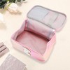 Unique Bargains Women's Square Letter E Makeup Bag Pink 1 Pc - 2 of 3