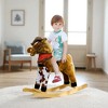 Mshliw Large Plush Rocking Horse Toy with Saddle & Sound, Ride-On Rocker for Boys & Girls Ages 3-8, Soft Velvet Animal Rocker, Halloween gift - 3 of 4