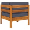 vidaXL Corner Facing L-Shaped Outdoor Corner Sofa, Solid Acacia Wood in Teak Look, Dark Gray, 24.8" x 24.8" x 23.6" - 4 of 4