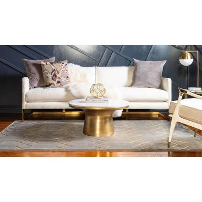 Gray and Gold Trellis 8' x 10' Rectangular Area Rug