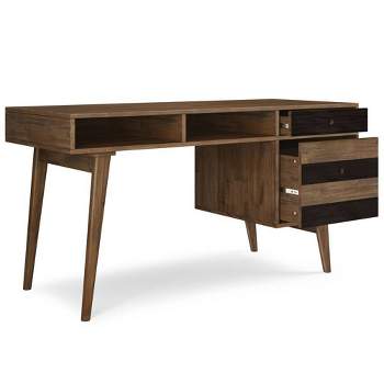 Wright Desk with Side Drawers Rustic Natural Aged Brown - WyndenHall