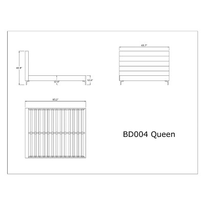 Casual Comfort Charcoal Grey Queen Upholstered Bed with Sleek Headboard