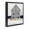 Stupell Industries Winter Beach House Landscape Floating Frame Canvas Art - 2 of 4