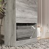 FUFU&GAGA Gray Entryway Shoe Cabinet Flip Up Double Drawer Patchwork Woodgrain - 2 of 4