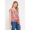 WEST K Womens' Samantha Sleeveless Tie Front Ruffle V-Neck Top - 2 of 4