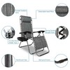 KTMBDW Set of 2 Adjustable Steel Mesh Zero Gravity Lounge Chair Recliners w/Pillows and Cup Holder Trays for Deck, Patio, Beach, Yard - 3 of 4