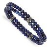 Chisel Stainless Steel Brushed and Antiqued Bronze-plated 4.5mm Lapis Beaded Stretch Bracelet - 2 of 4
