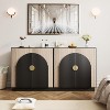 Mid-Century Modern Buffet Cabinet with Fluted Arched Doors, Adjustable Shelves Storage Sideboard & Credenza for Dining Room, Living Room, Entryway - 2 of 4
