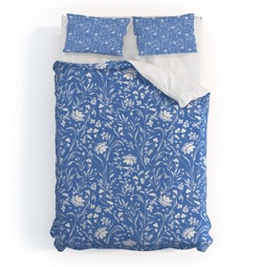 Deny Designs 3pc Full/Queen Marta Barragan Camarasa Floral perennial pleasure Duvet and Sham Set - 1 of 4