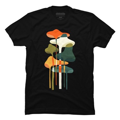 Men's Design By Humans Artistic Wild Mushrooms Glowing By Radiomode T-shirt  - Black - Medium : Target