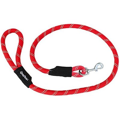 ZippyPaws Climbers Rope Heavy Duty Dog Leash, Durable 2/3'' Climbing Rope, 6 Feet Long, Tested Strength Over 3000 lbs - Red