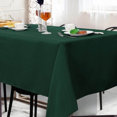 60"x104" Rectangle Polyester Stain Resistant Solid Tablecloths Green - PiccoCasa