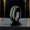 Jewelry Avalanche Black IP Jade Wood Inlay Dome Tungsten Carbide Wedding Band, Comfort-fit, 8mm - 2 of 4