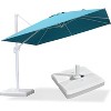 PURPLE LEAF Patio Umbrella White Cantilever Offset Umbrella Square Outdoor Umbrella with 360-degree Rotation for Garden Deck Pool - 2 of 4