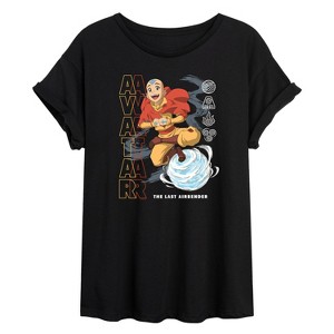 Women's - Avatar: The Last Airbender - Aang Air Bending Oversized Graphic T-Shirt - 1 of 4