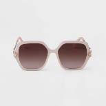Women's Oversized Square Matte Sunglasses - A New Day™ Ivory